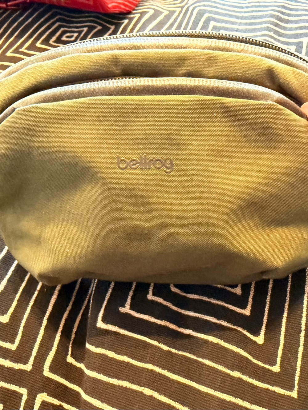 Bellroy Olive Canvas Double-Zip Pouch